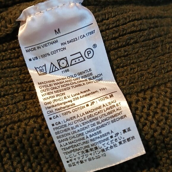 Banana Republic Factory Women's Sweater Tank SZ M Olive Green Open Stitch - Picture 7 of 7